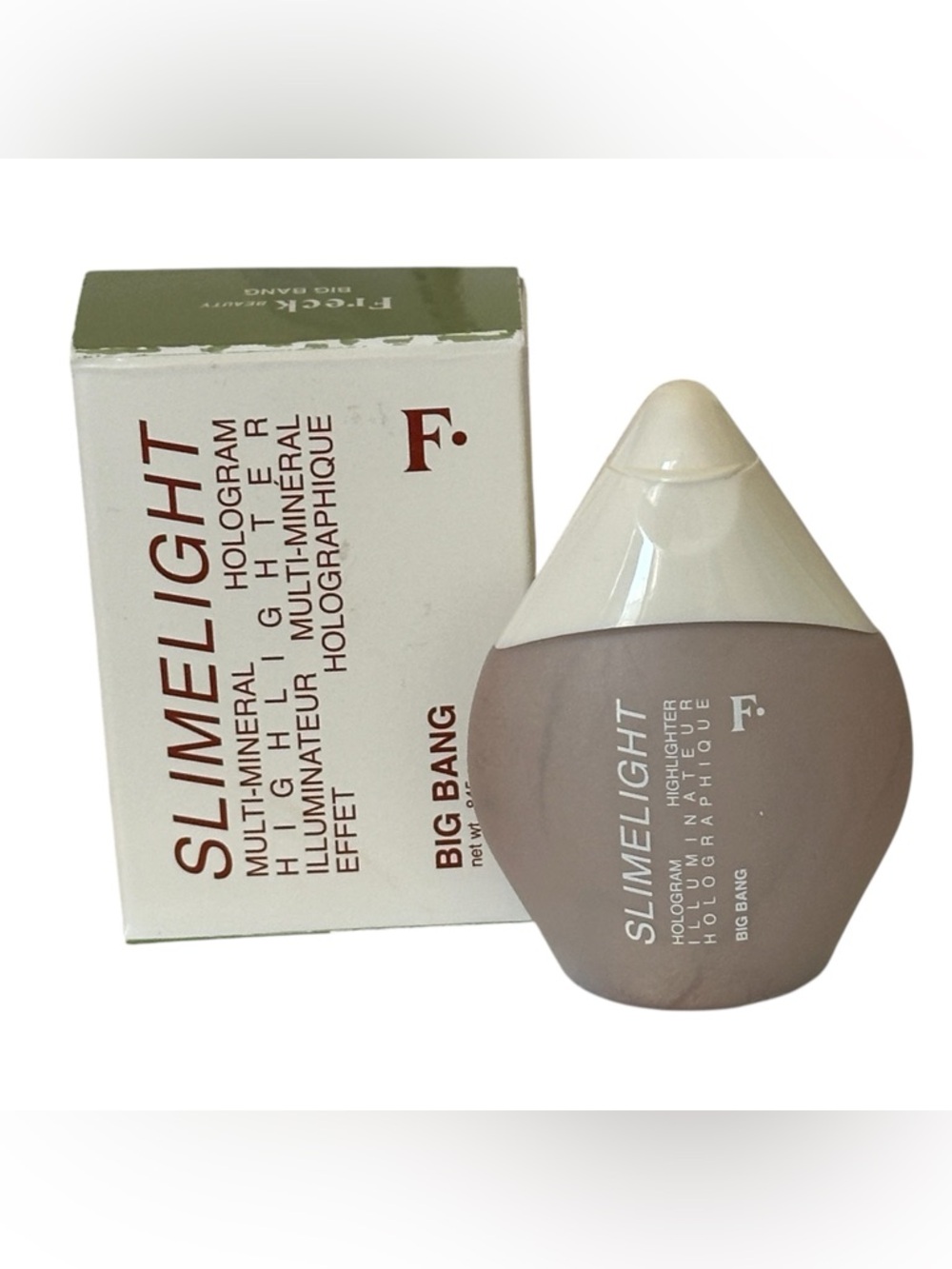 Freck Beauty Slimelight Holographic Highlighter — Green & White Box